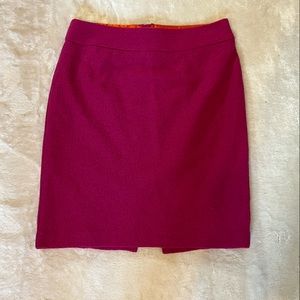 Banana Republic hot pink pencil skirt sz 4 exposed zipper wool